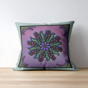 Floral Mandala Bold Abstract 12" Linen Cushion